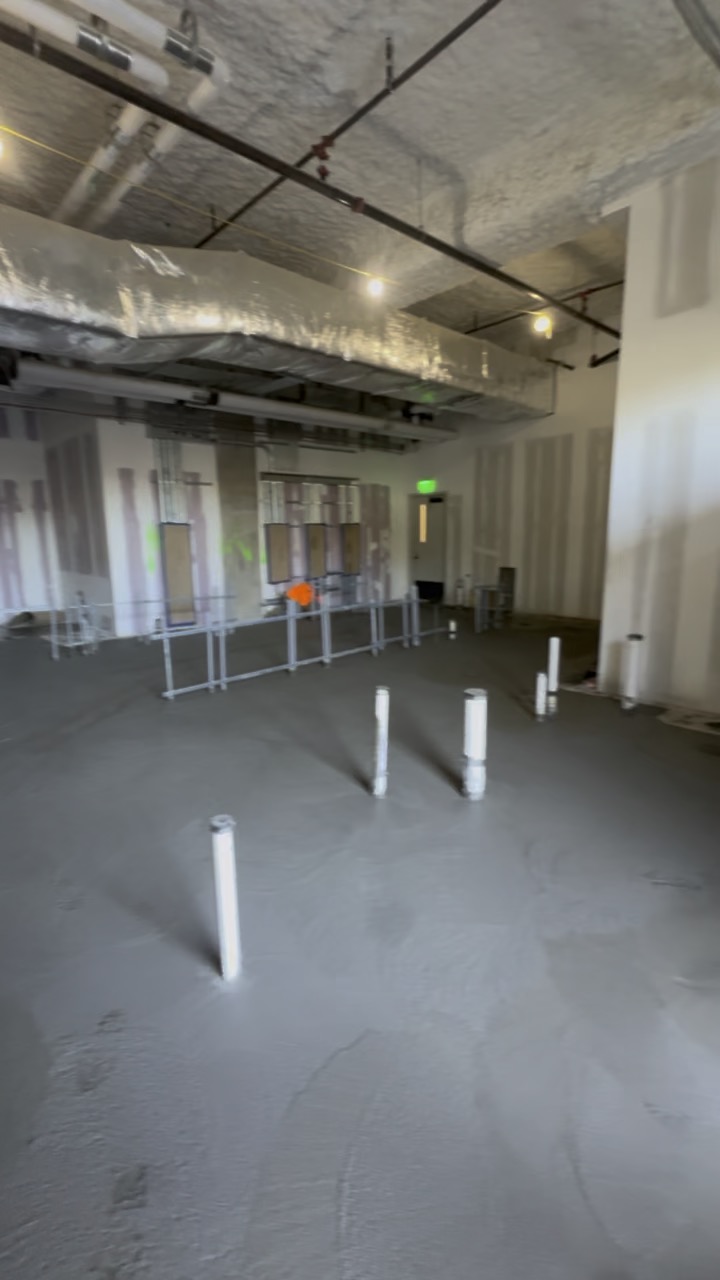 Finished interior concrete slab
